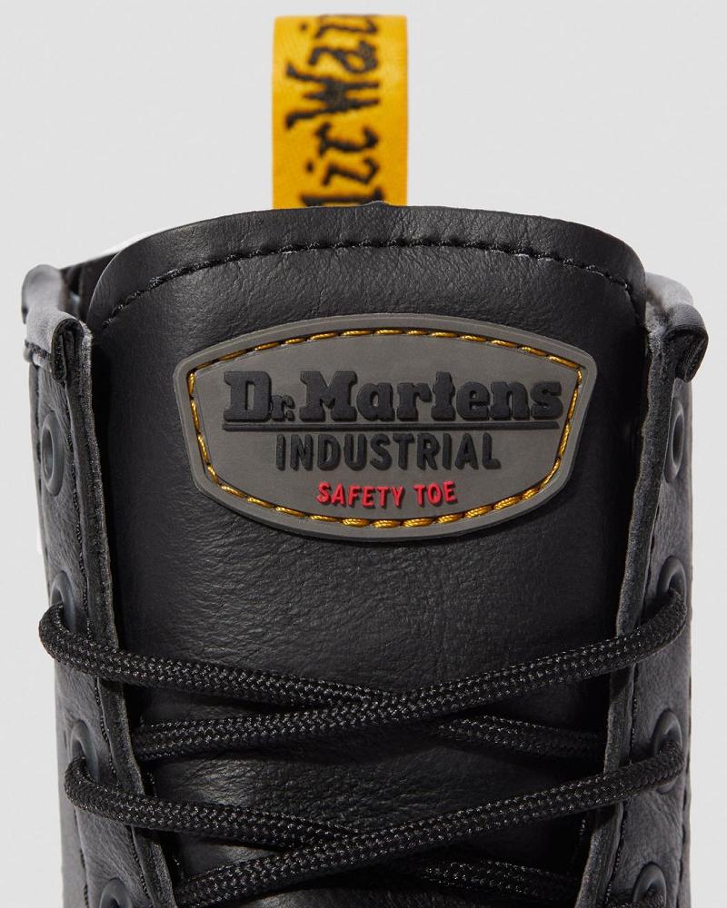 Women's Dr Martens Maple Zip Newark Steel Toe Work Boots Black | AU 400EBC